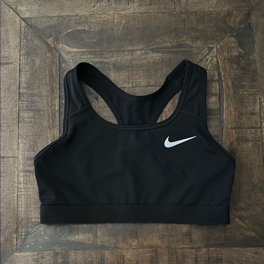 Nike Black Sports Bra with White Swoosh